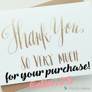 Thank you for shopping my closet & your purchase!